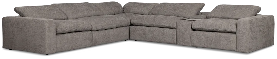 Drift Dark Gray Fabric Medium Triple Power 2-arm Sectional