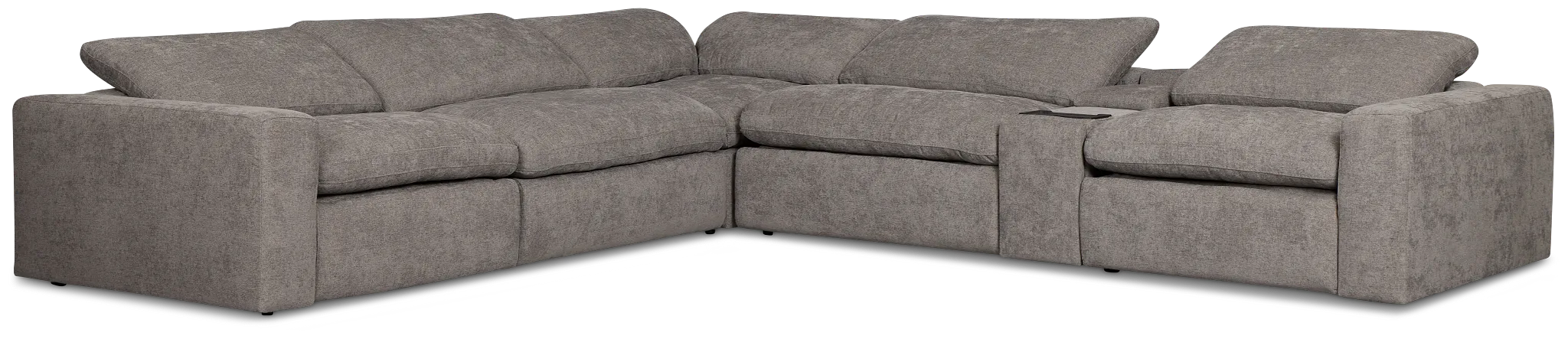 Drift Dark Gray Fabric Medium Triple Power 2-arm Sectional