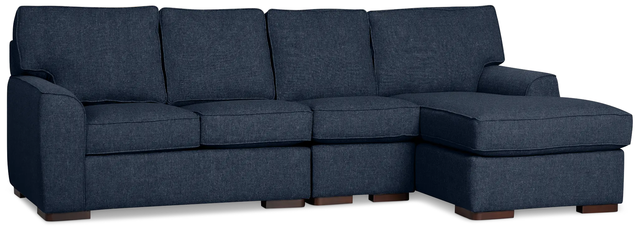 Sinclair Dark Blue Fabric Small Right Chaise Sectional Sinclair Dark Blue Fabric Small Right Chaise Sectional