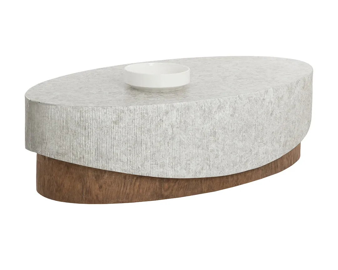 Fauna Light Gray Oval Coffee Table