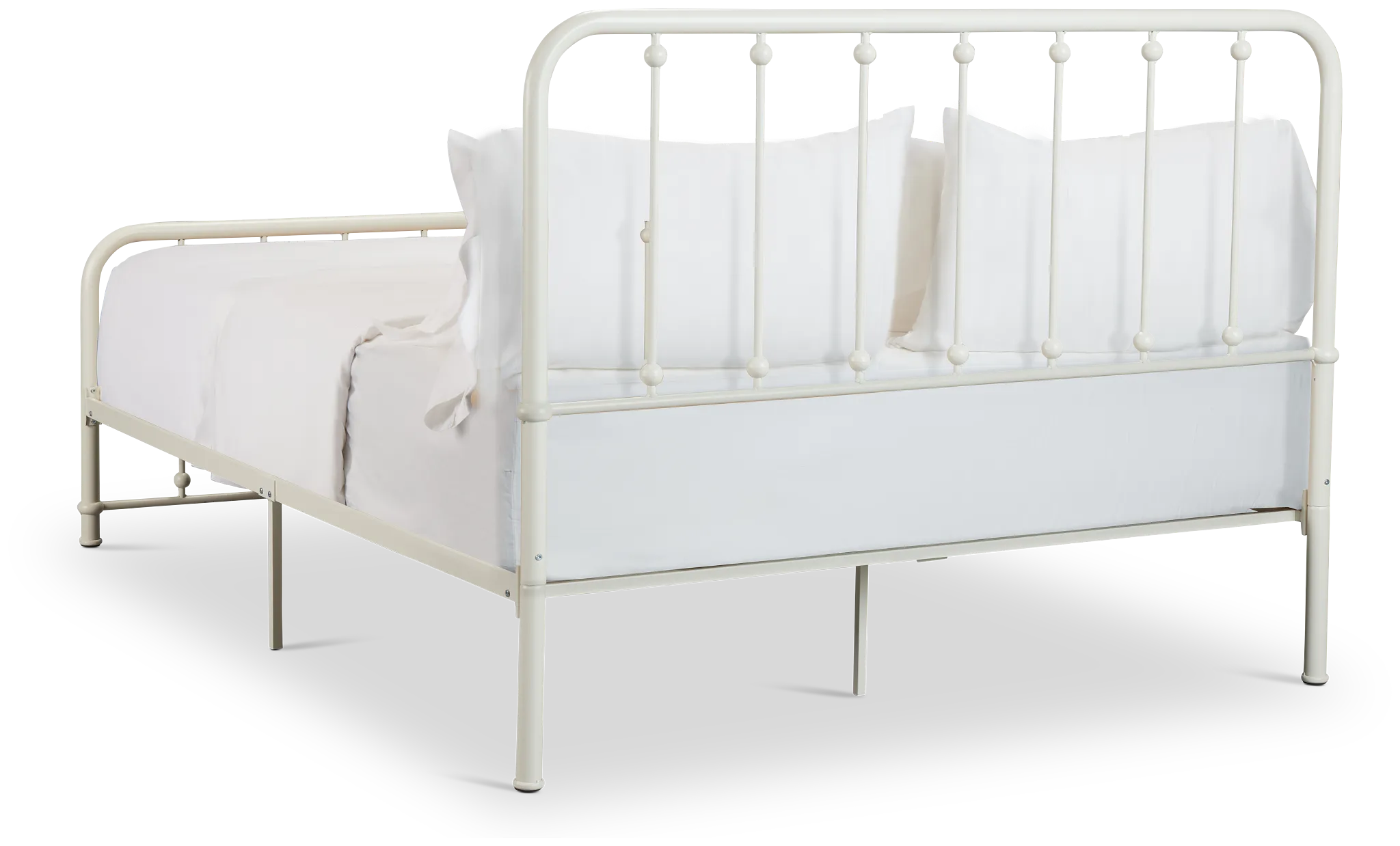 Rory White Metal Panel Bed