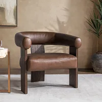 Angel Brown Leather Accent Chair