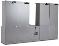 Newport Gray Large Peninsula Drawer Wall Desk