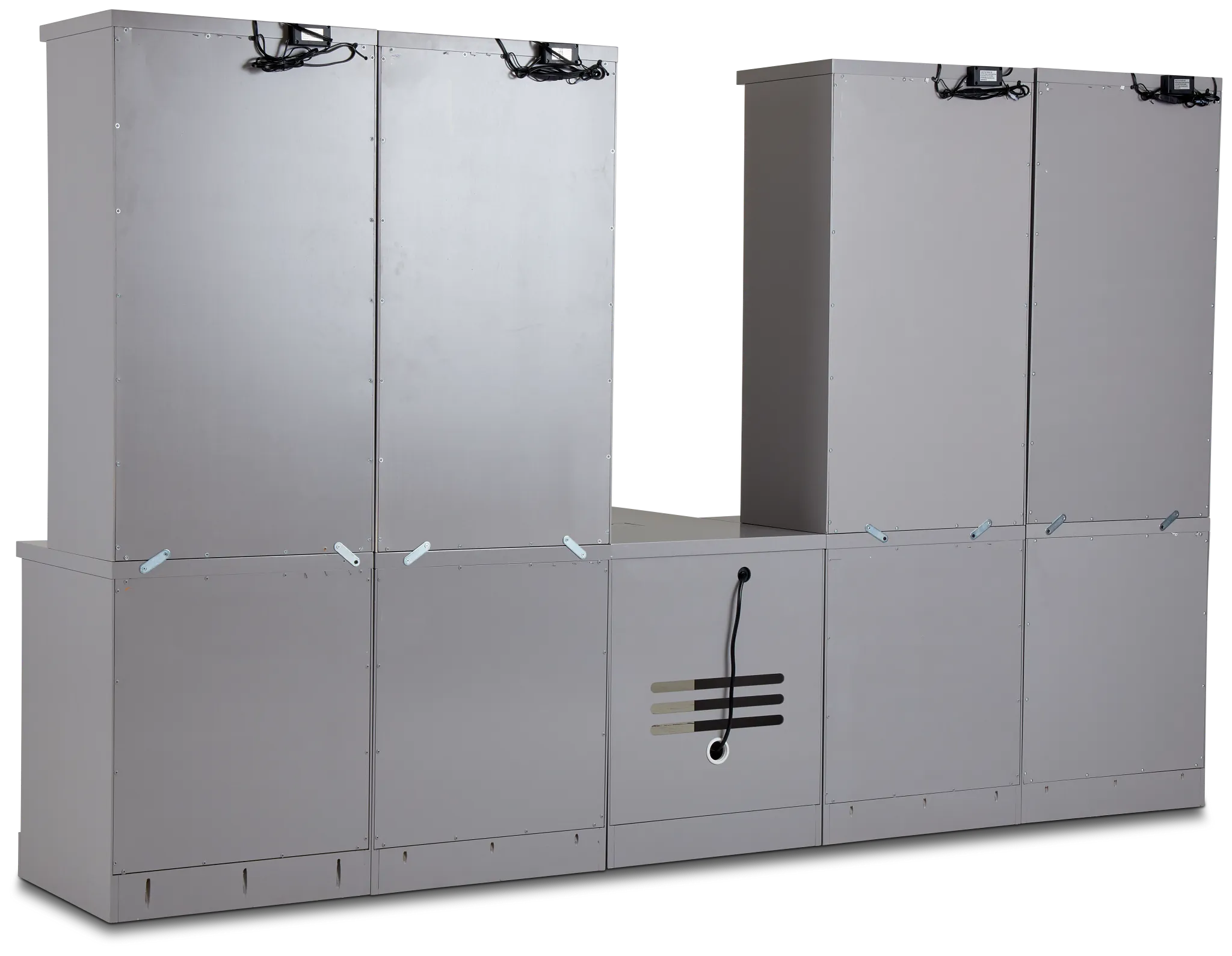 Newport Gray Large Peninsula Drawer Wall Desk