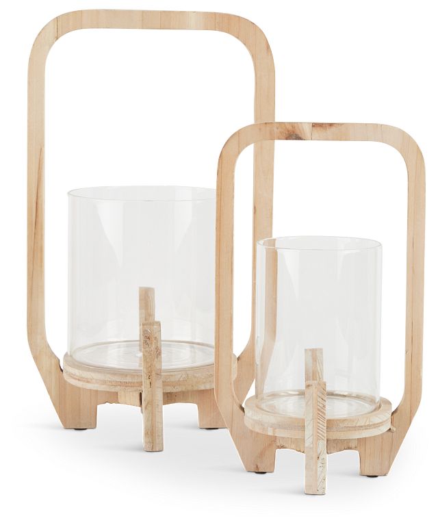 Lenora Beige Small Candle Holder