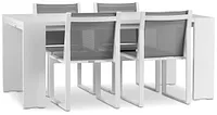 Linear White 70" Aluminum Table & 4 Sling Side Chairs