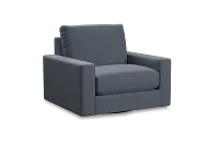 Edgewater Victory Dark Blue Swivel Chair