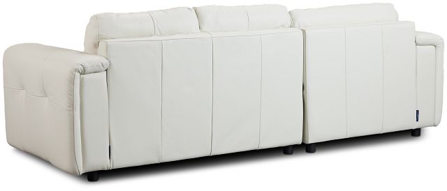 Rowan Light Beige Leather Left Chaise Sectional