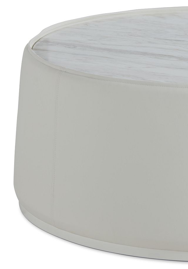 Ocean Drive White Marble Round Coffee Table