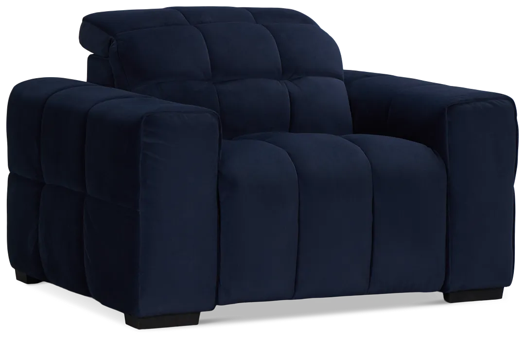 Gemma Navy Velvet Power Recliner