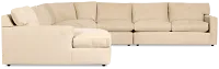 Hudson Beige Fabric Large Left Chaise Wedge Sectional