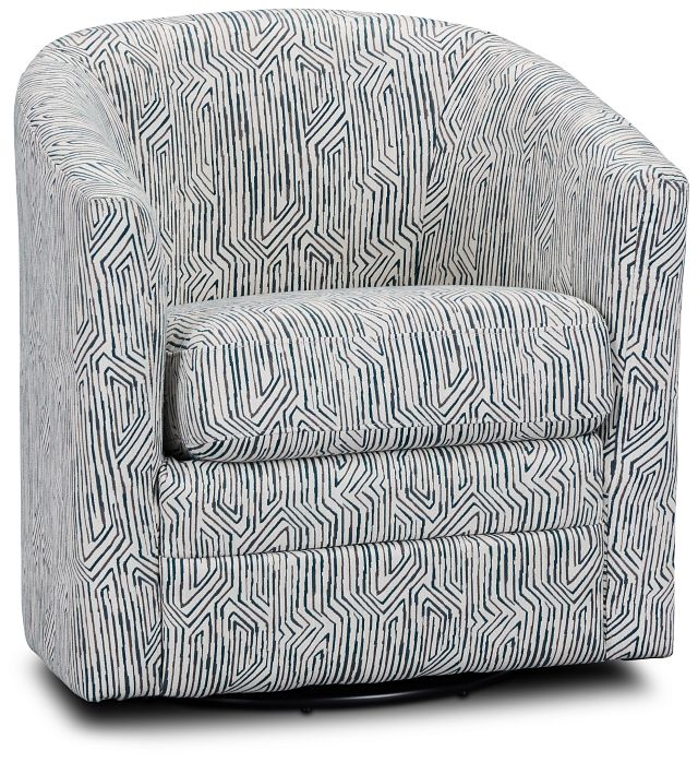 Raya Multicolored Fabric Swivel Chair