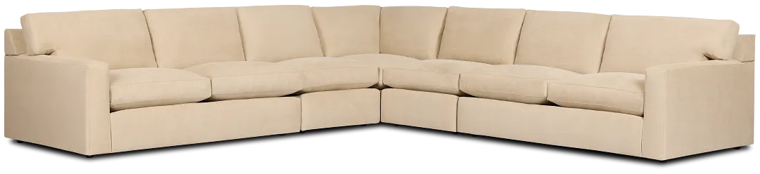 Hudson Beige Fabric Large Two-arm Sectional