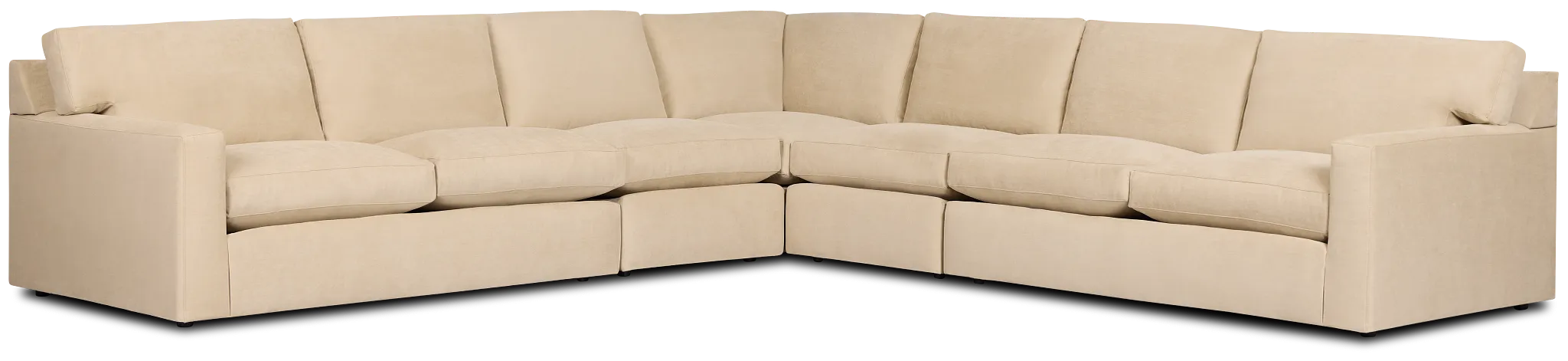 Hudson Beige Fabric Large Two-arm Sectional