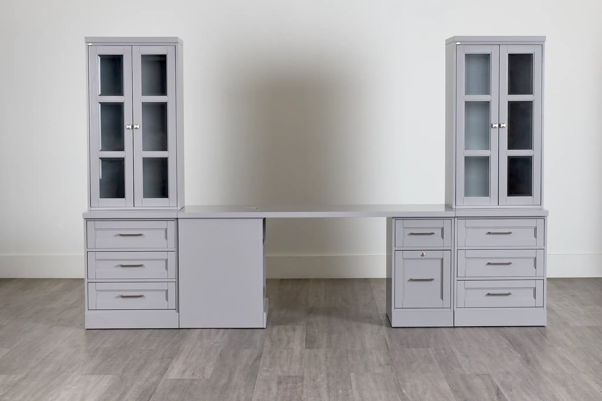 Newport Gray Small Peninsula Drawer Wall Desk Newport Gray Small Peninsula Drawer Wall Desk