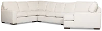 Sinclair Light Beige Fabric Right Cuddler Innerspring Sleeper Sectional
