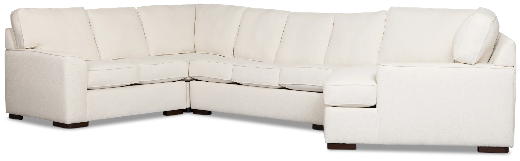 Sinclair Light Beige Fabric Right Cuddler Innerspring Sleeper Sectional