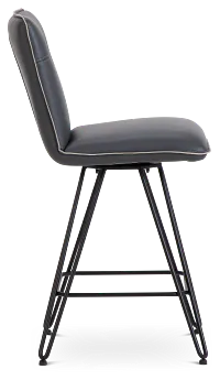 Demi Dark Gray Swivel 24" Upholstered Barstool