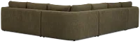 Alma Dark Green Fabric Medium Left Chaise Sectional