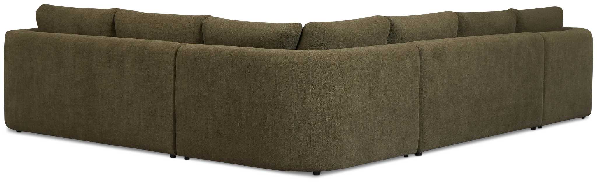 Alma Dark Green Fabric Medium Left Chaise Sectional