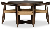 Santorini Dark Tone Round Table & 4 Upholstered Chairs