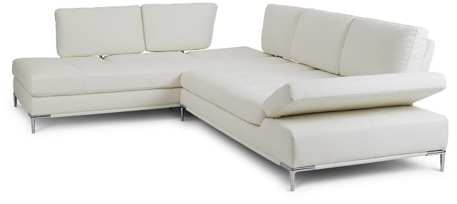 Camden White Micro Left Chaise Sectional