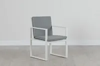 Linear White Dark Gray Aluminum Arm Chair