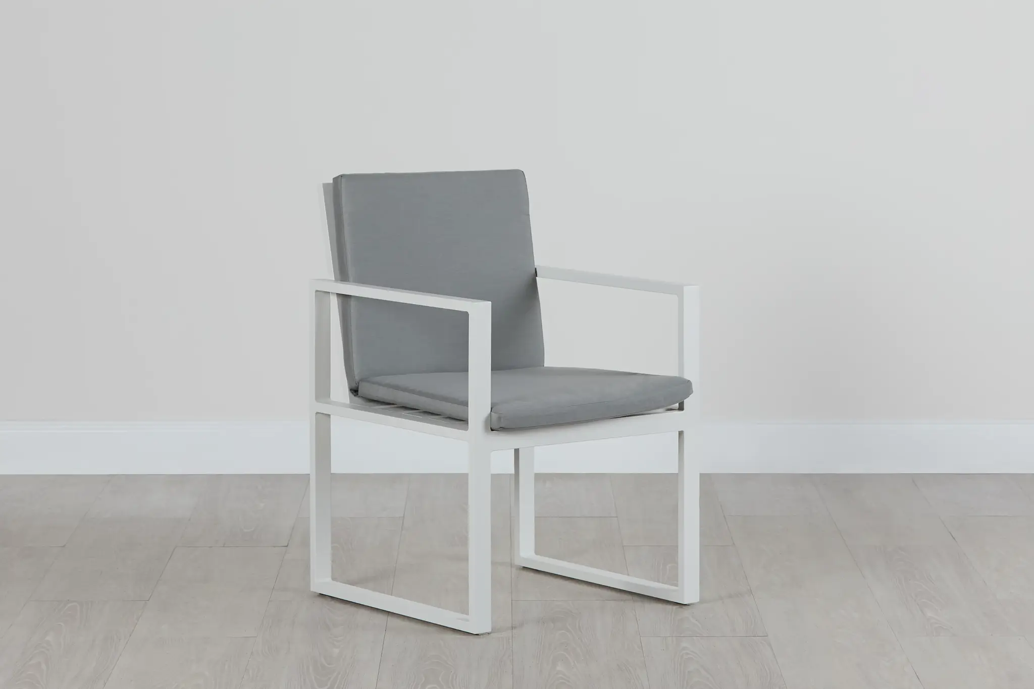 Linear White Dark Gray Aluminum Arm Chair Linear White Dark Gray Aluminum Arm Chair