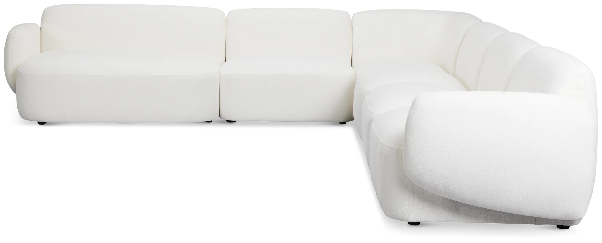 Halsey White Fabric Large Left Cuddler Sectional