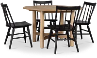 Taylor Light Tone Round Table & 4 Wood Chairs