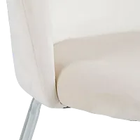 Capri Ivory Velvet Upholstered Side Chair W/ Chrome Legs