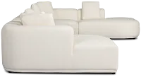 Catalina White Fabric Large Left Chaise Sectional