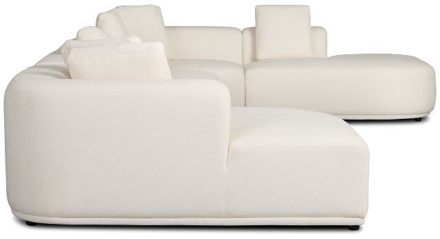 Catalina White Fabric Large Left Chaise Sectional