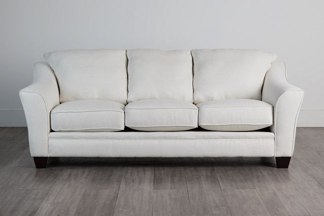 Avery White Fabric Sofa