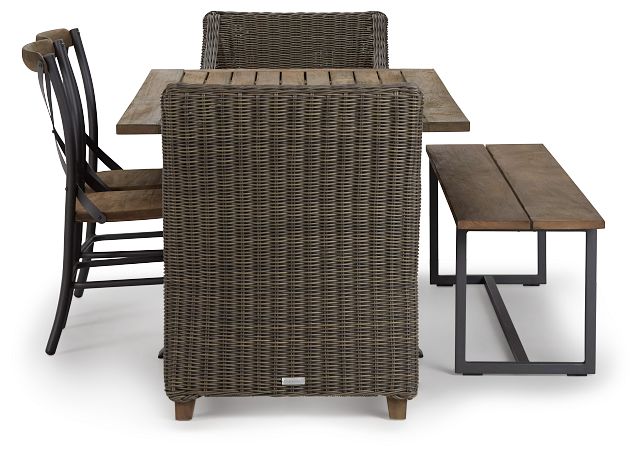 Canyon Gray 72" Rectangular Table & Mixed Chairs (2)