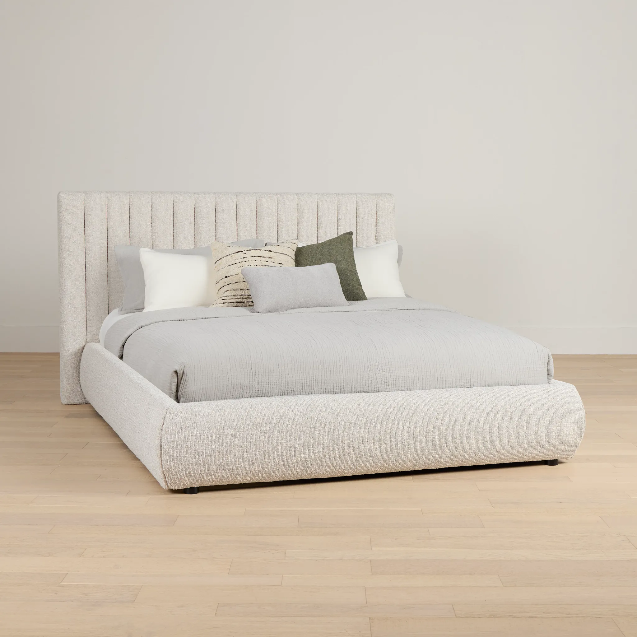 Nomad Light Beige Uph Platform Bed