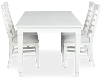 Cape Cod Ivory Rect Table & 4 Upholstered Chairs