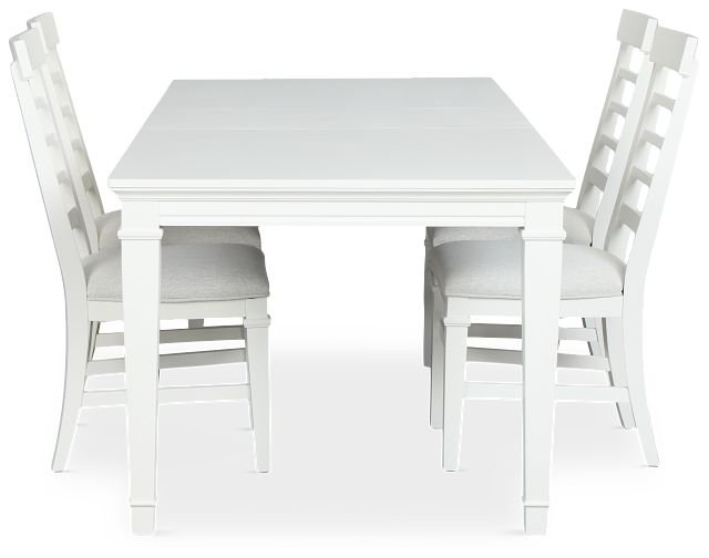 Cape Cod Ivory Rect Table & 4 Upholstered Chairs