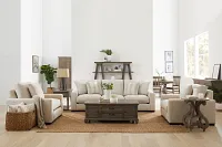 Edgewater Lucy Light Beige 96" Sofa W/ 3 Cushions