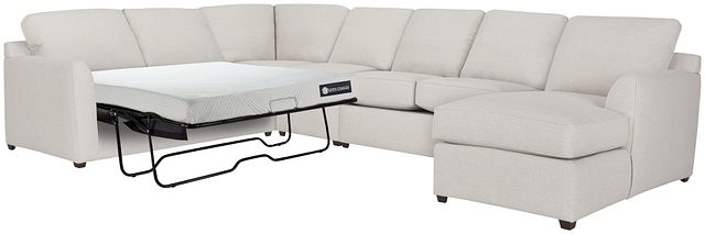 Asheville Light Taupe Cool Mfoam Right Chaise Memory Foam Sleeper Sectional