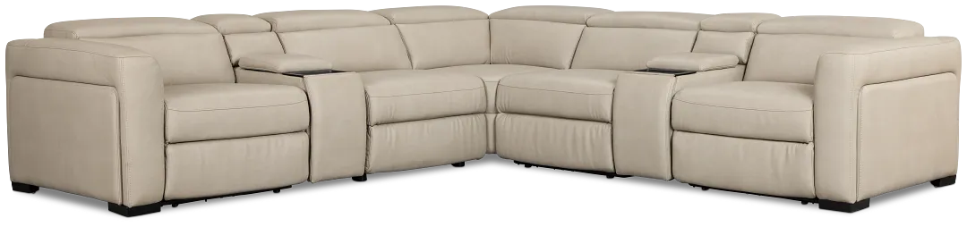 Melody Light Gray Micro Large Triple Power Reclining Two-arm Sectional