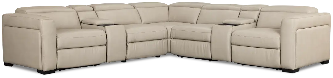 Melody Light Gray Micro Large Triple Power Reclining Two-arm Sectional Melody Light Gray Micro Large Triple Power Reclining Two-arm Sectional
