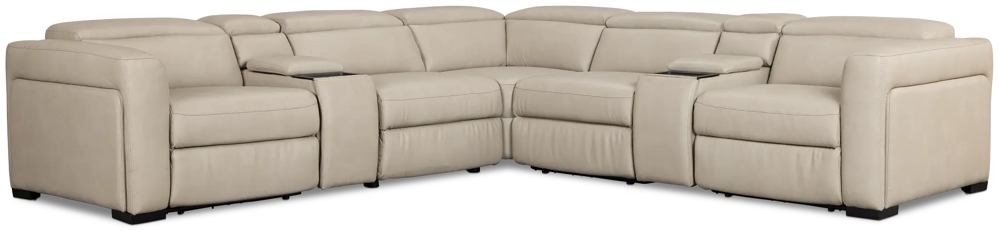 Melody Light Gray Micro Large Triple Power Reclining Two-arm Sectional Melody Light Gray Micro Large Triple Power Reclining Two-arm Sectional