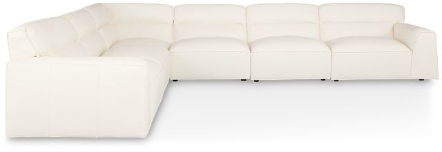 Blanca White Leather 6-piece Modular Sectional