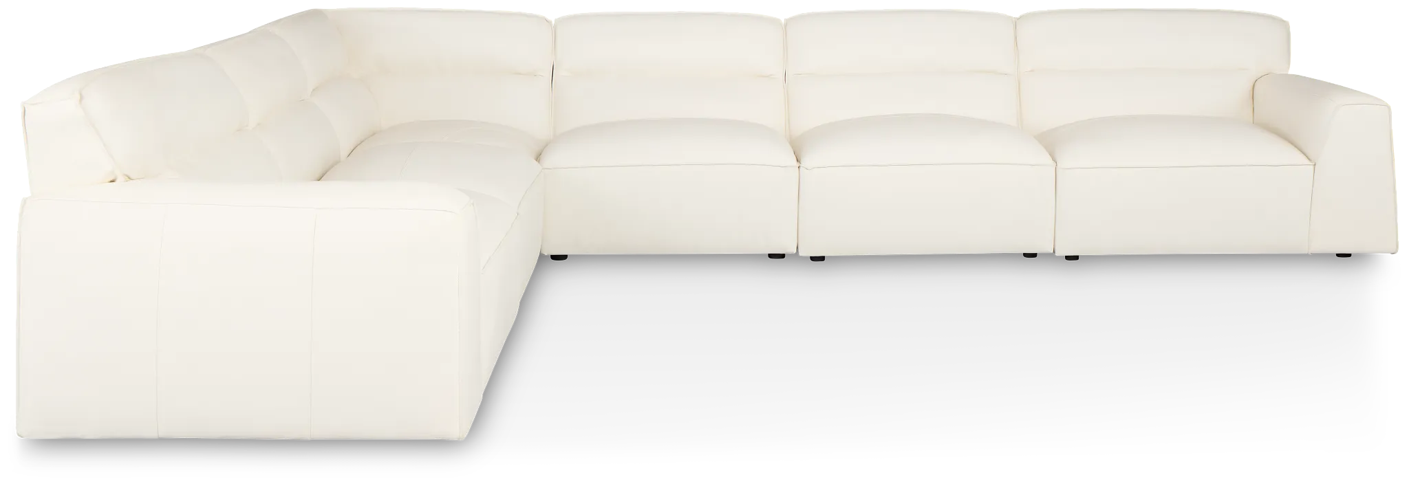 Blanca White Leather 6-piece Modular Sectional