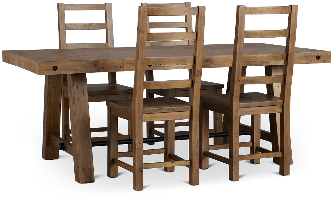 Maxton Mid Tone Rect Table & 4 Chairs