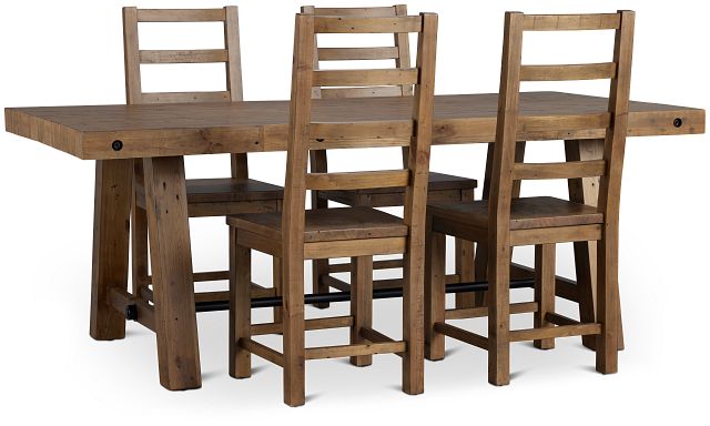 Maxton Mid Tone Rect Table & 4 Chairs