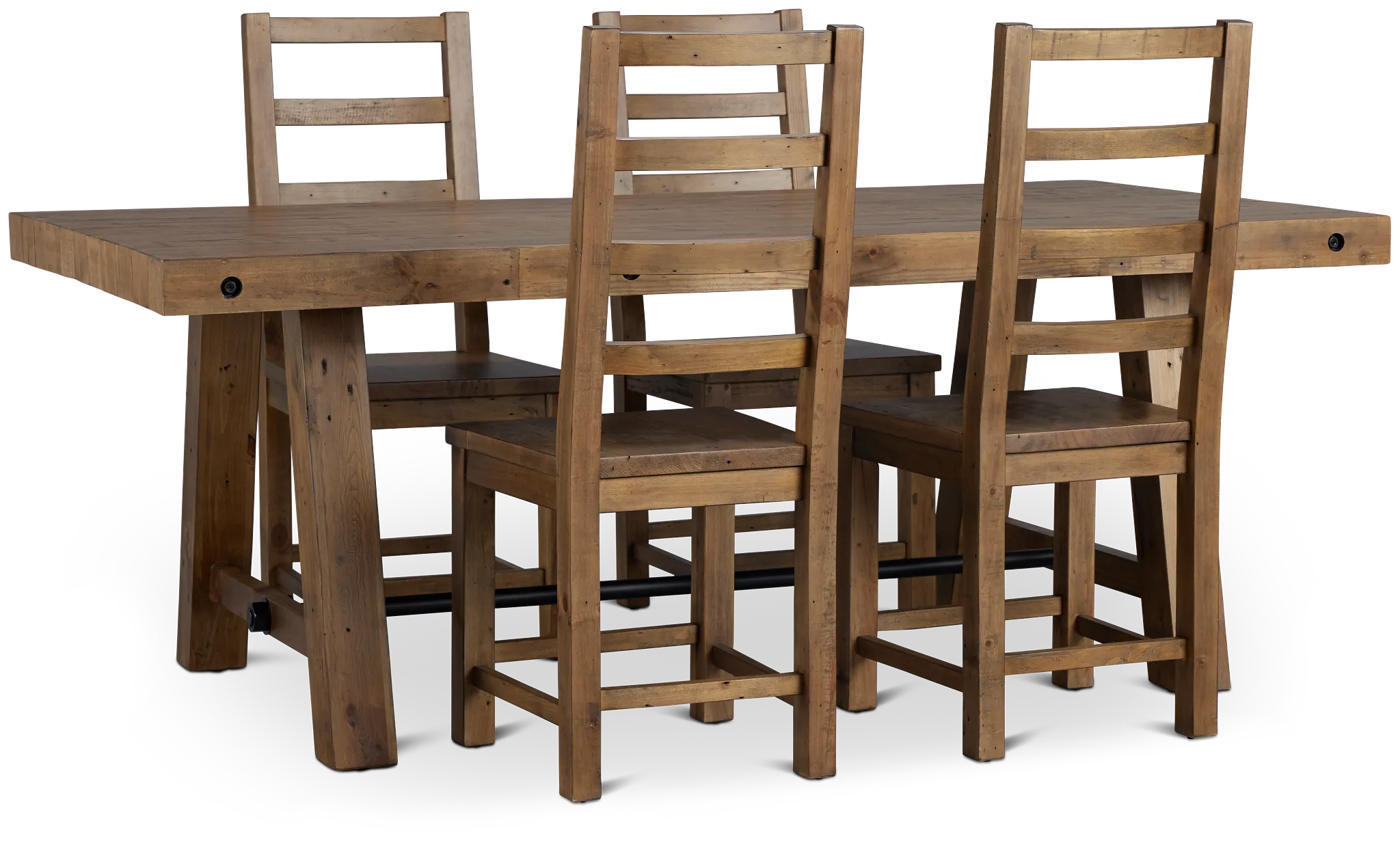 Maxton Mid Tone Rect Table & 4 Chairs
