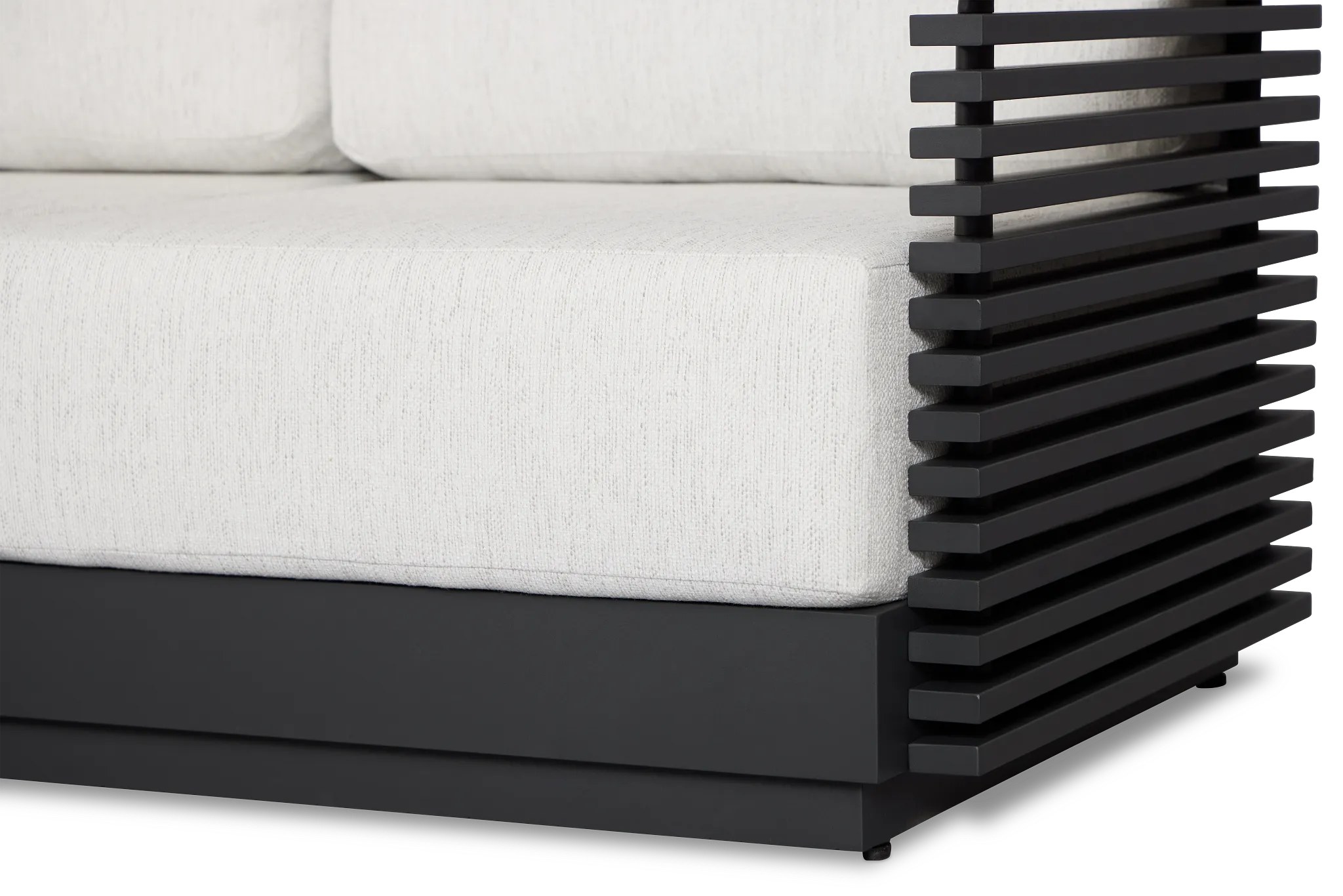 Monterey Black Aluminum Loveseat With Light Gray Cushions