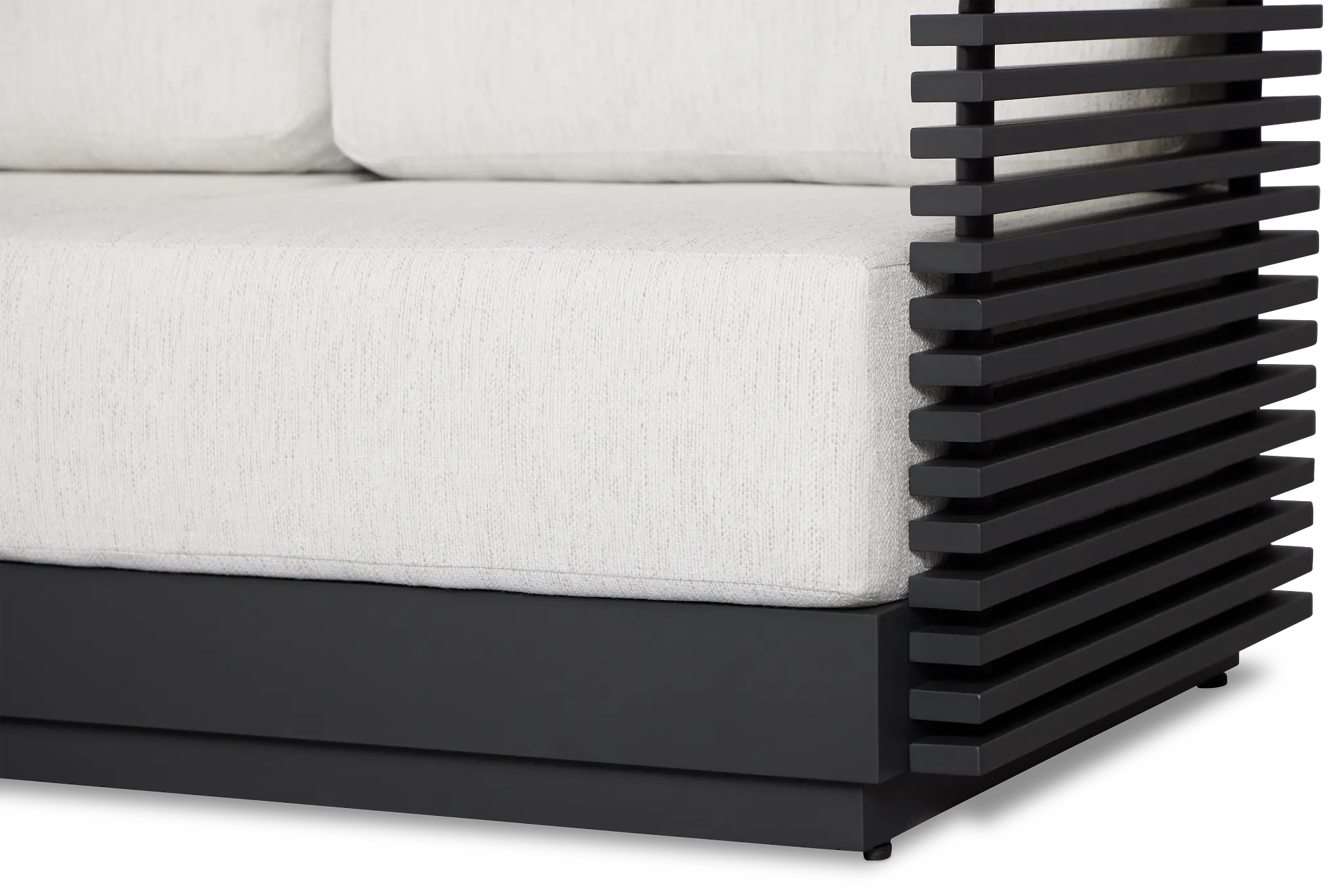 Monterey Black Aluminum Loveseat With Light Gray Cushions Monterey Black Aluminum Loveseat With Light Gray Cushions